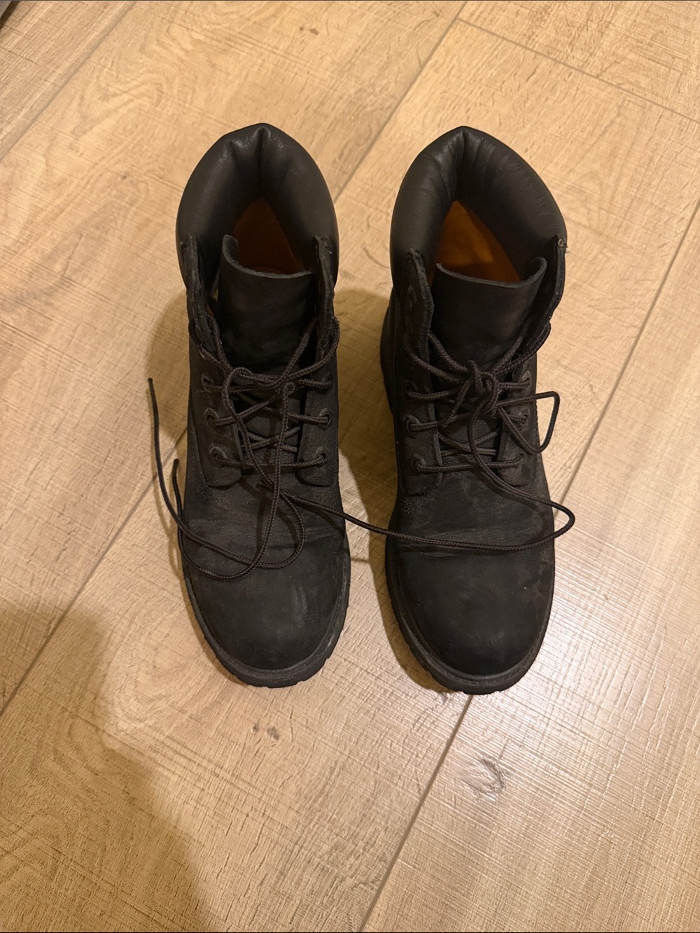 Timberland Black Leather Lace-Up Boots